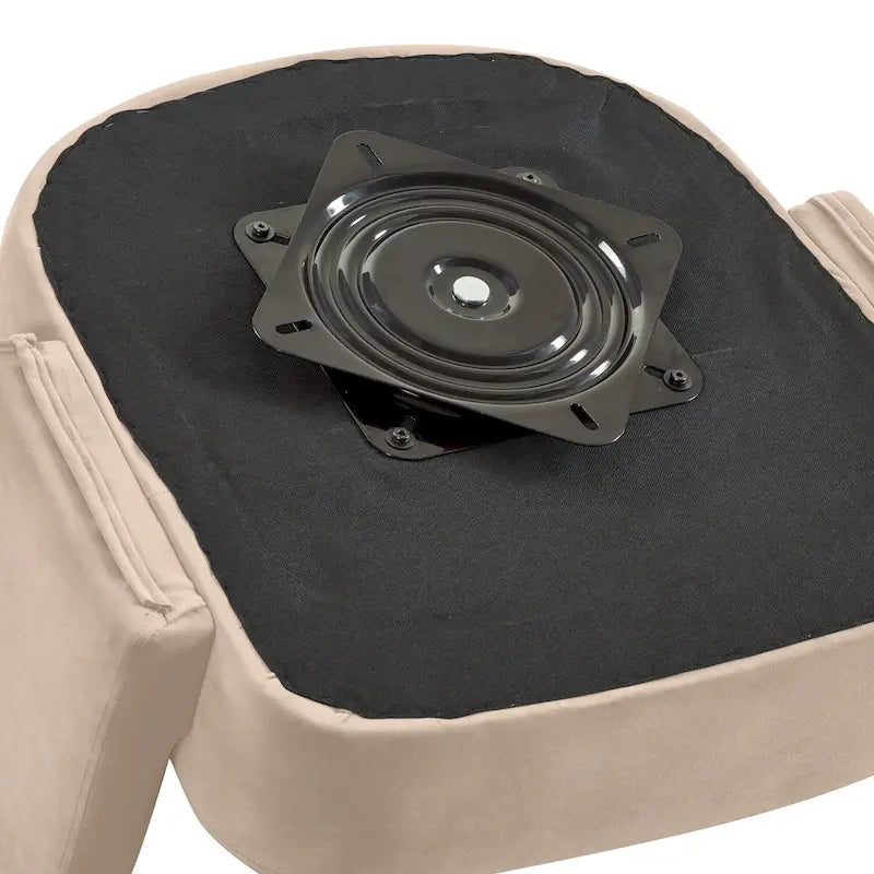 Velvet Swivel Barrel Accent Chair with 360° Rotation & Open Backrest