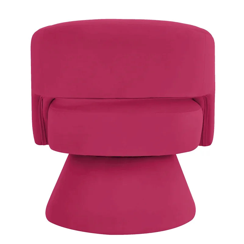 Velvet Swivel Barrel Accent Chair with 360° Rotation & Open Backrest