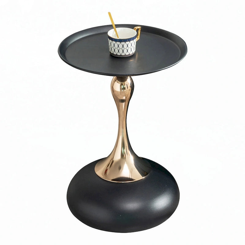 Table d'appoint ronde en métal avec pieds dorés | Table d'appoint compacte