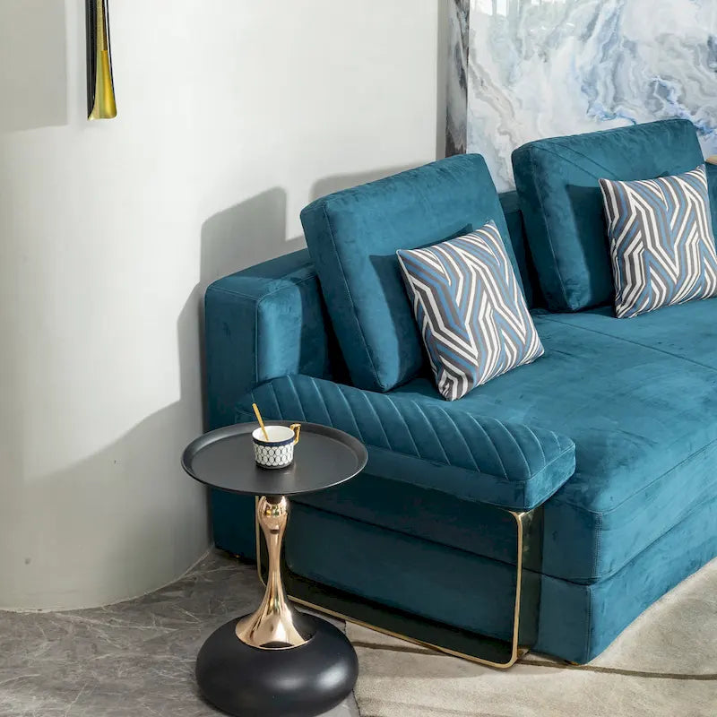 Table d'appoint ronde en métal avec pieds dorés | Table d'appoint compacte