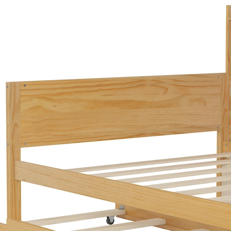 3-in-1 Twin Daybed with Pull-Out Trundle, Storage Shelves & Built-In Desk