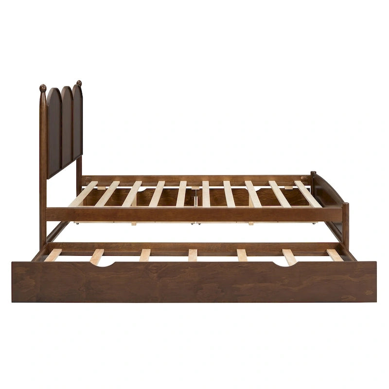 Lit plate-forme queen avec lit gigogne et tiroirs de rangement