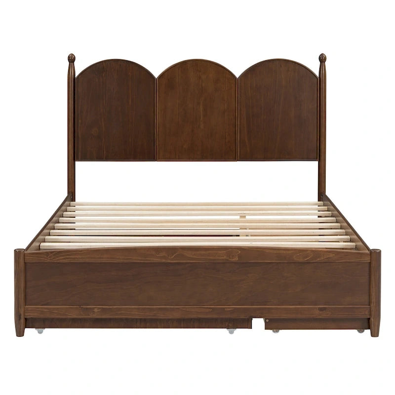 Lit plate-forme queen avec lit gigogne et tiroirs de rangement