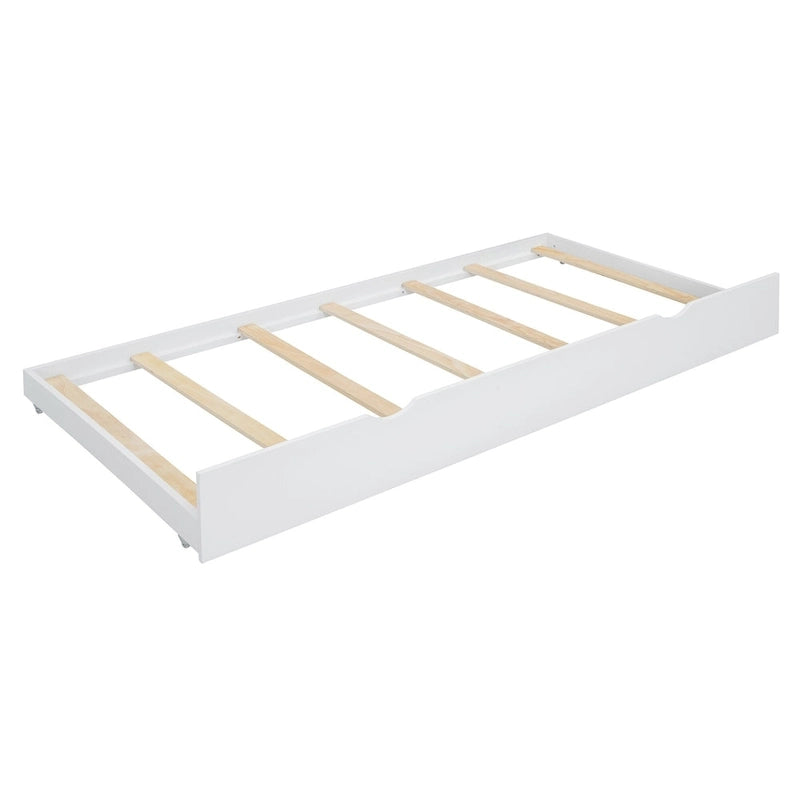 Lit plate-forme queen avec lit gigogne et tiroirs de rangement