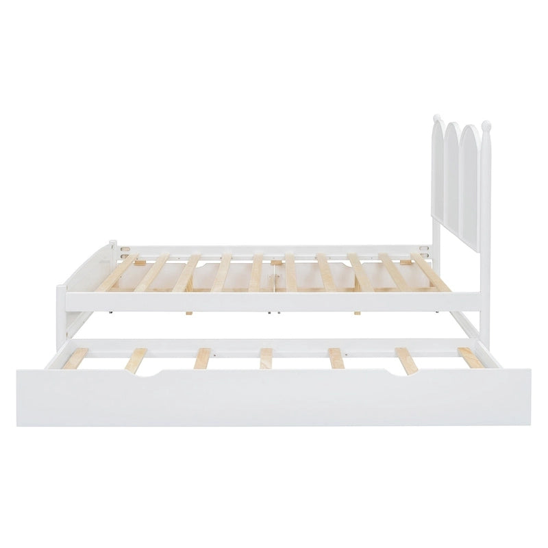 Lit plate-forme queen avec lit gigogne et tiroirs de rangement