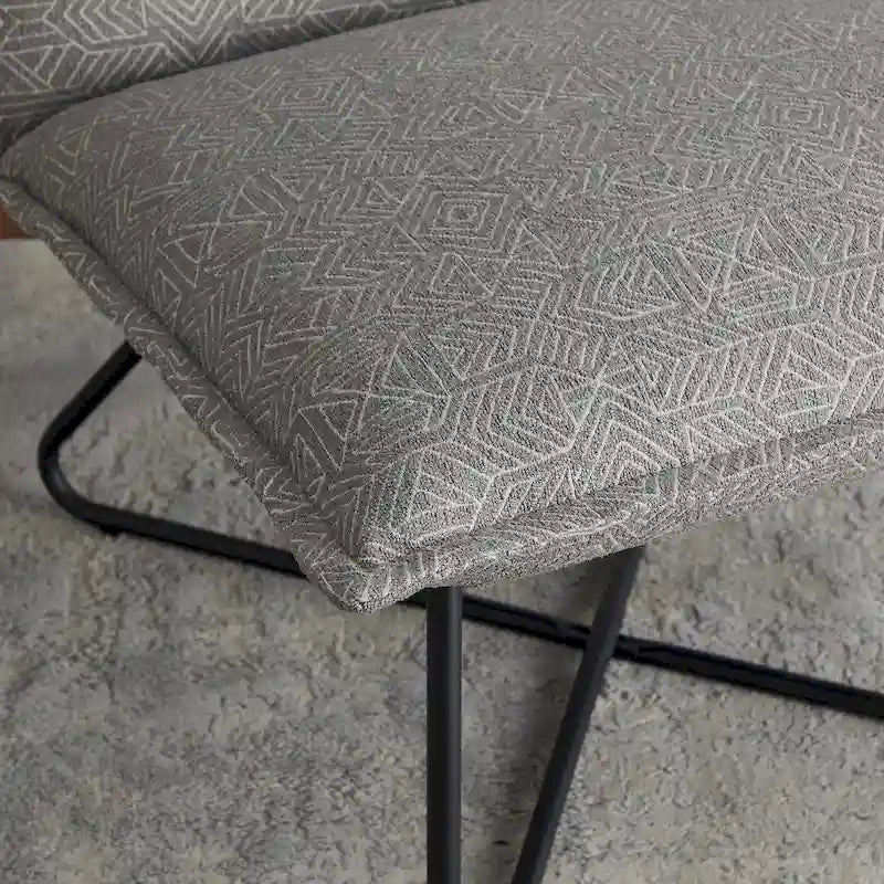 Pillow-Style Accent Chair with Metal Wire Base – Flanged Edge, 6 Fabric Options