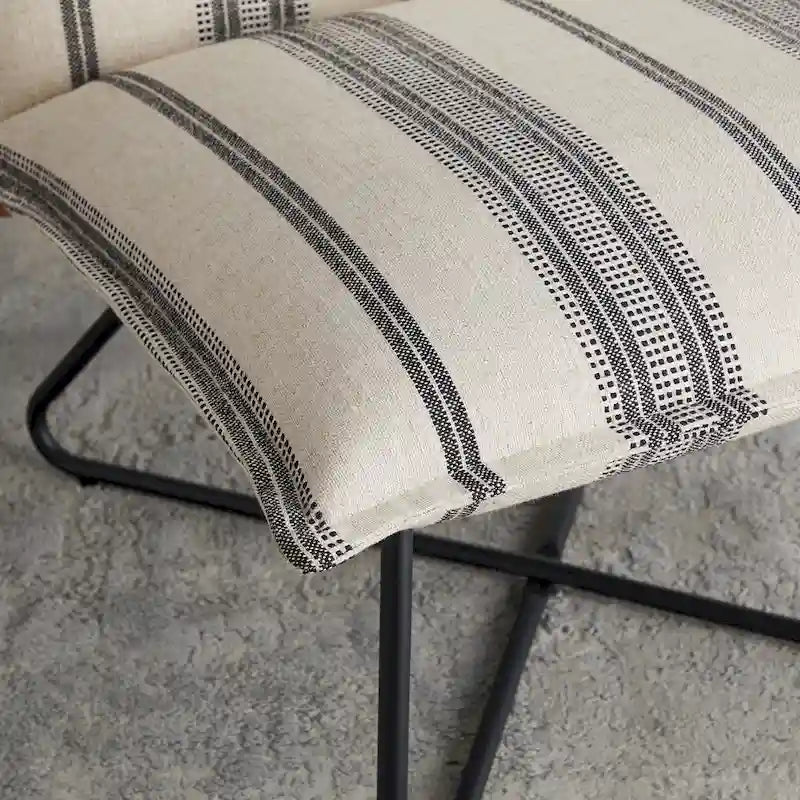 Pillow-Style Accent Chair with Metal Wire Base – Flanged Edge, 6 Fabric Options