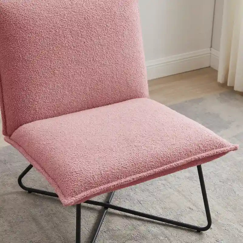 Pillow-Style Accent Chair with Metal Wire Base – Flanged Edge, 6 Fabric Options