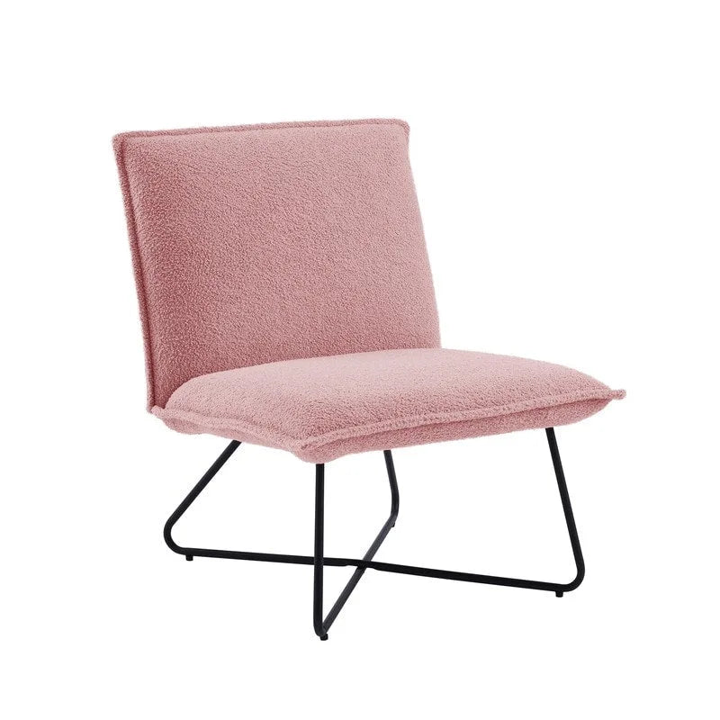 Pillow-Style Accent Chair with Metal Wire Base – Flanged Edge, 6 Fabric Options