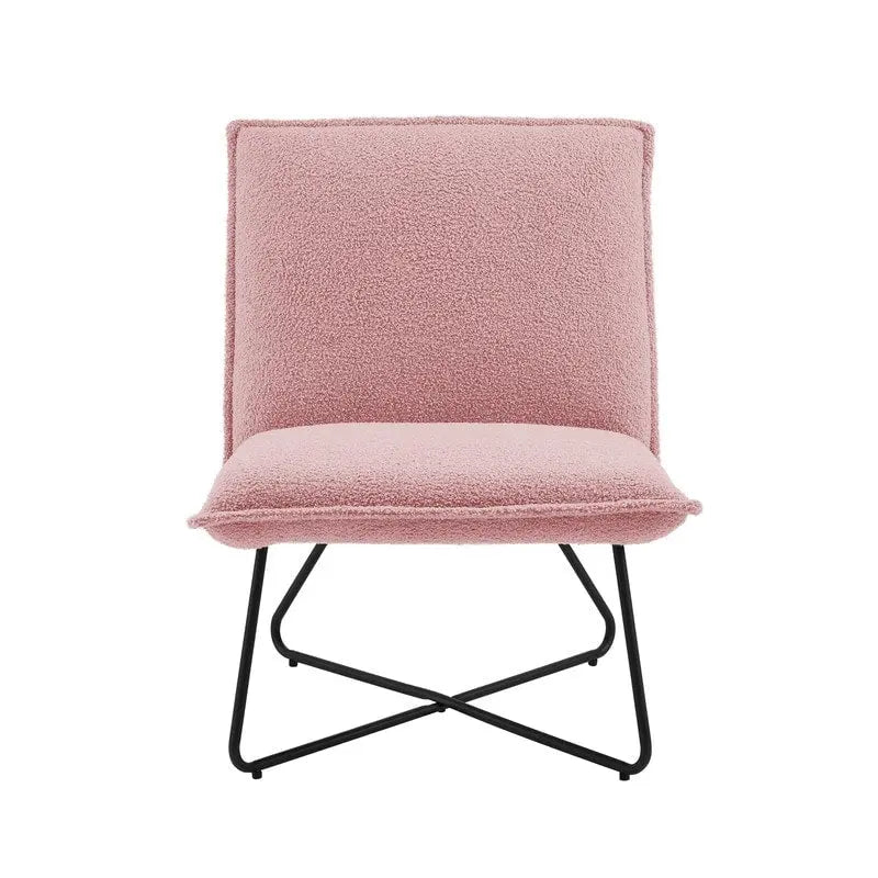 Pillow-Style Accent Chair with Metal Wire Base – Flanged Edge, 6 Fabric Options