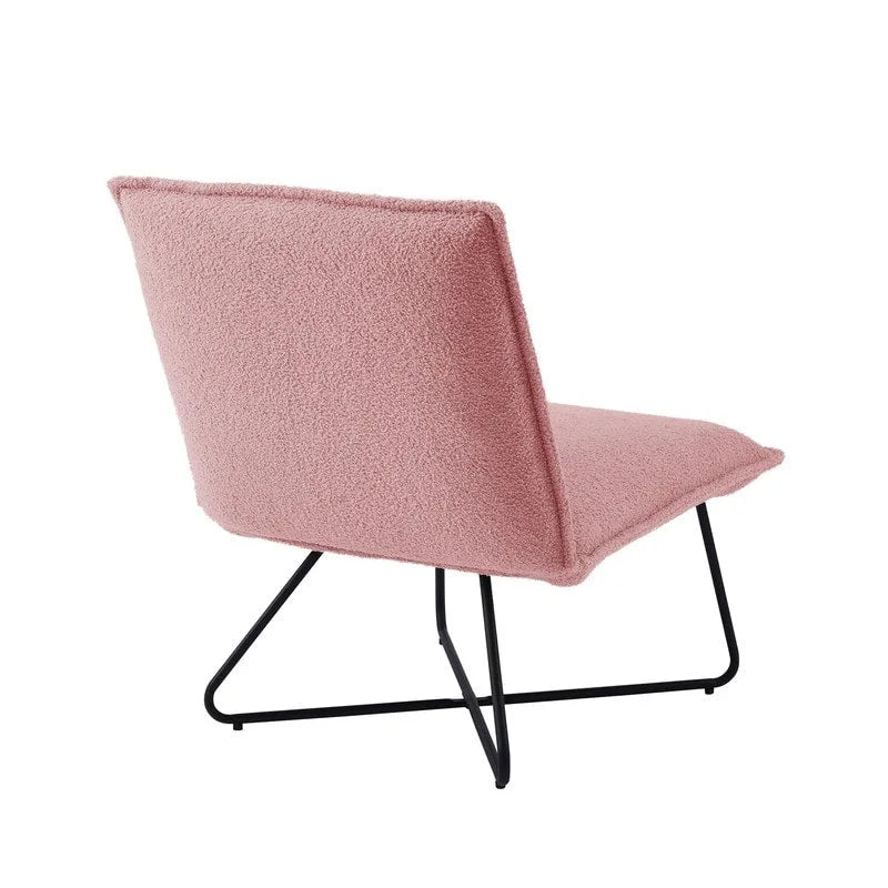 Pillow-Style Accent Chair with Metal Wire Base – Flanged Edge, 6 Fabric Options