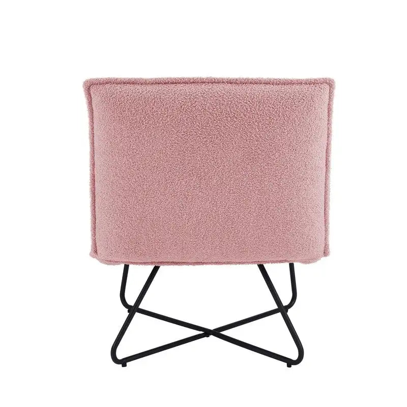 Pillow-Style Accent Chair with Metal Wire Base – Flanged Edge, 6 Fabric Options