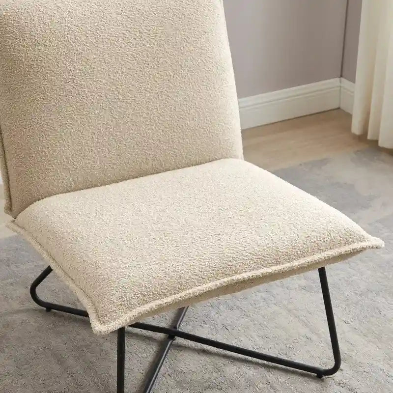 Pillow-Style Accent Chair with Metal Wire Base – Flanged Edge, 6 Fabric Options