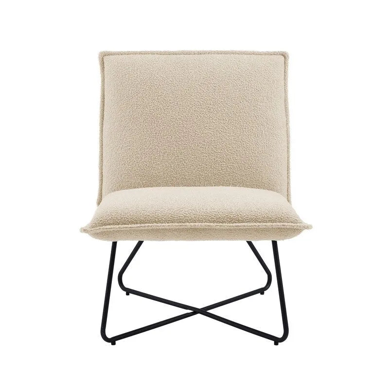 Pillow-Style Accent Chair with Metal Wire Base – Flanged Edge, 6 Fabric Options