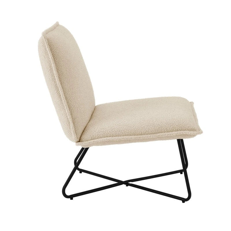 Pillow-Style Accent Chair with Metal Wire Base – Flanged Edge, 6 Fabric Options