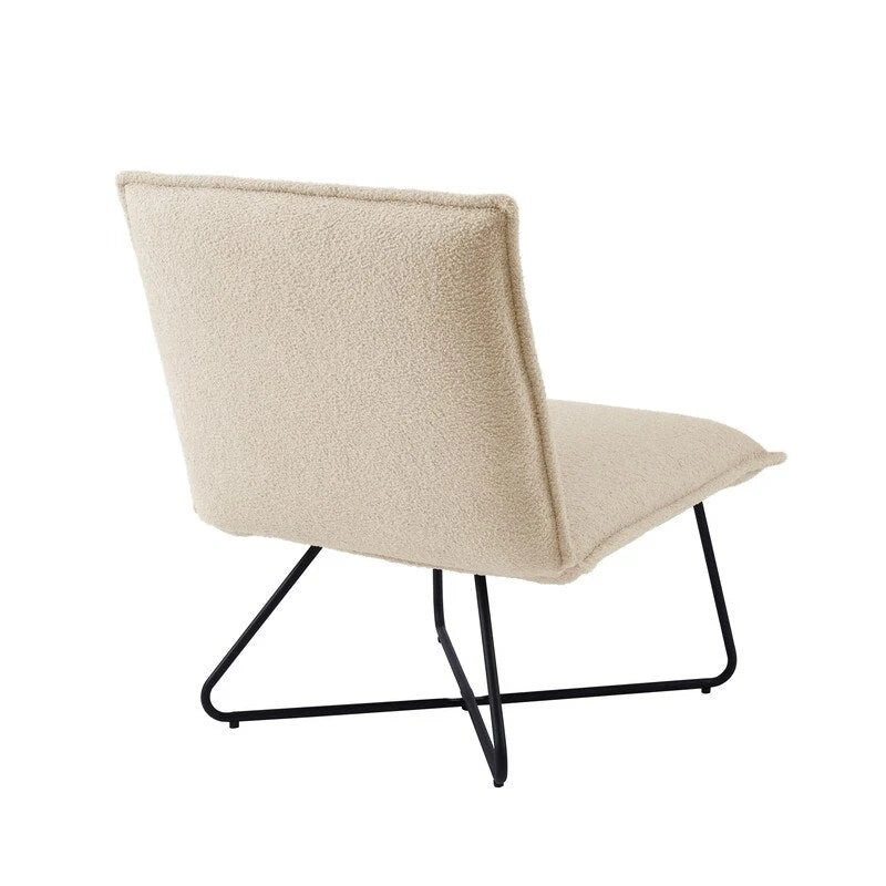 Pillow-Style Accent Chair with Metal Wire Base – Flanged Edge, 6 Fabric Options