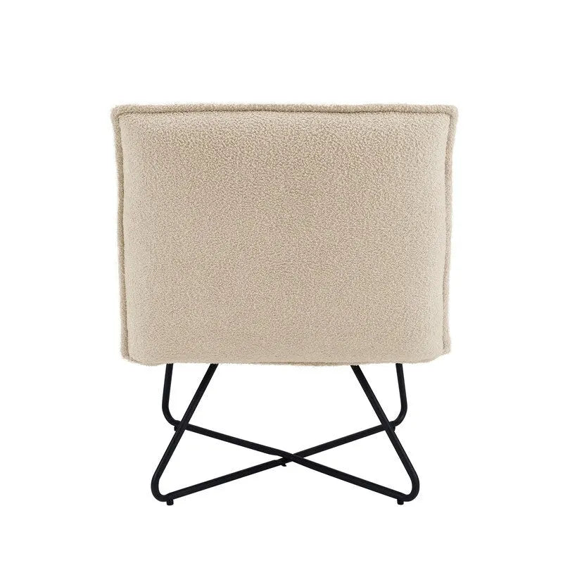 Pillow-Style Accent Chair with Metal Wire Base – Flanged Edge, 6 Fabric Options