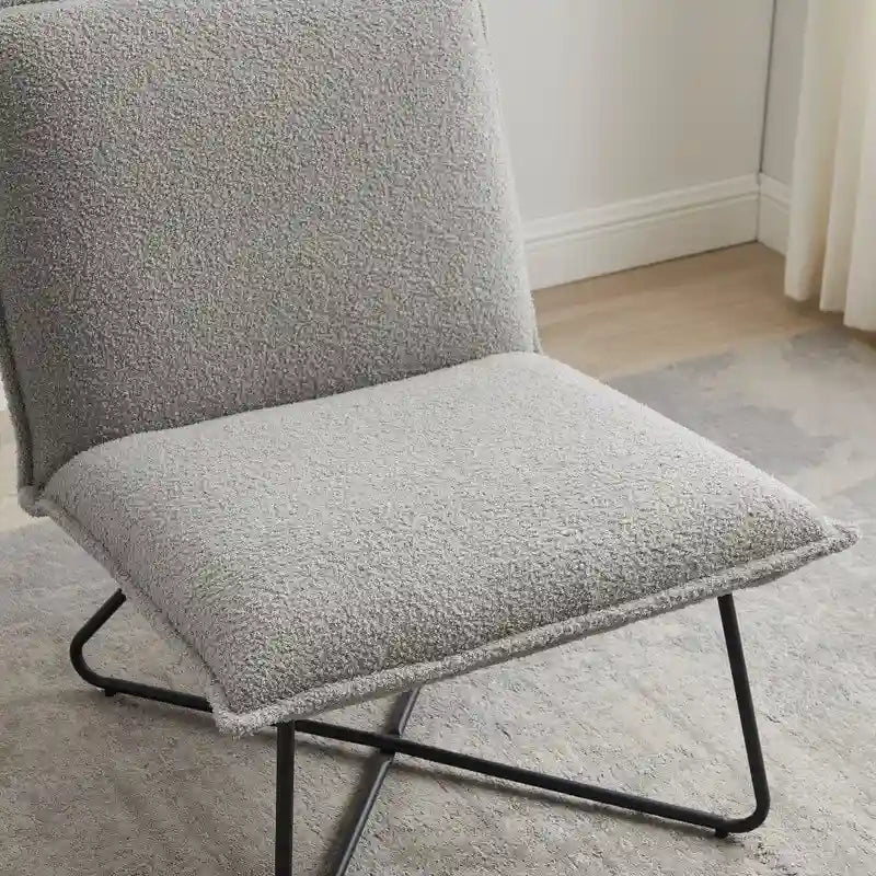 Pillow-Style Accent Chair with Metal Wire Base – Flanged Edge, 6 Fabric Options