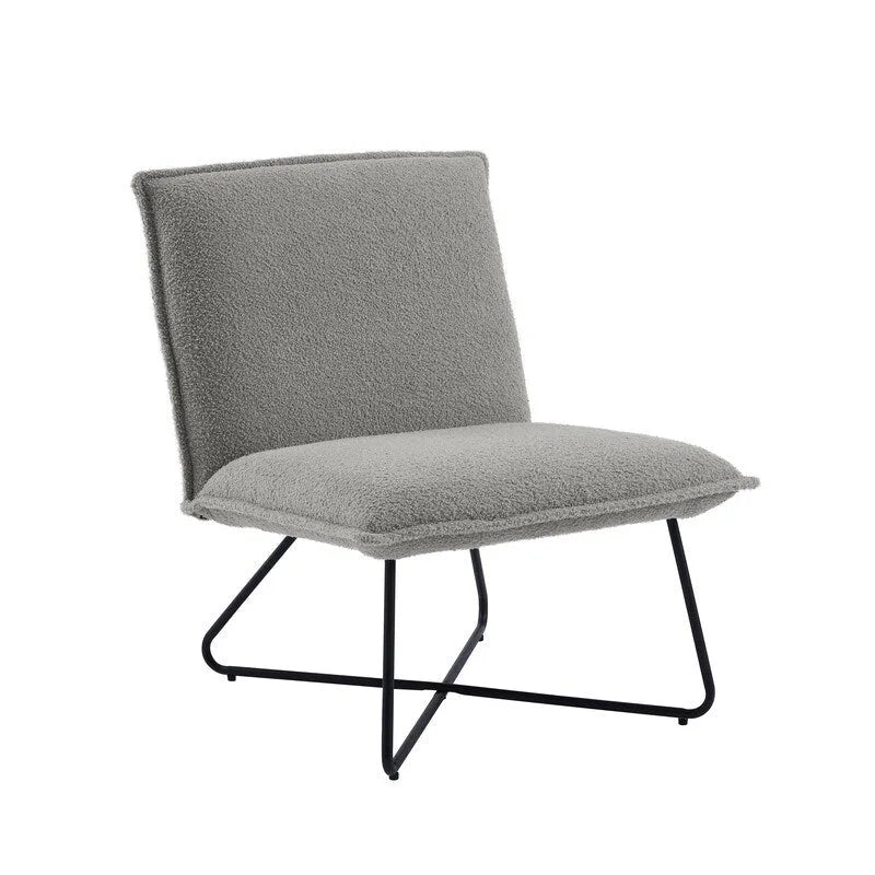 Pillow-Style Accent Chair with Metal Wire Base – Flanged Edge, 6 Fabric Options