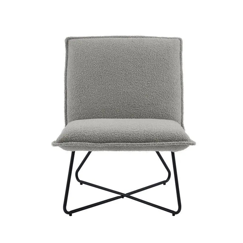 Pillow-Style Accent Chair with Metal Wire Base – Flanged Edge, 6 Fabric Options