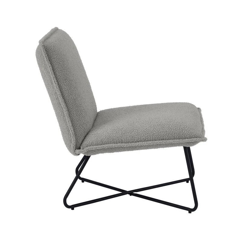 Pillow-Style Accent Chair with Metal Wire Base – Flanged Edge, 6 Fabric Options
