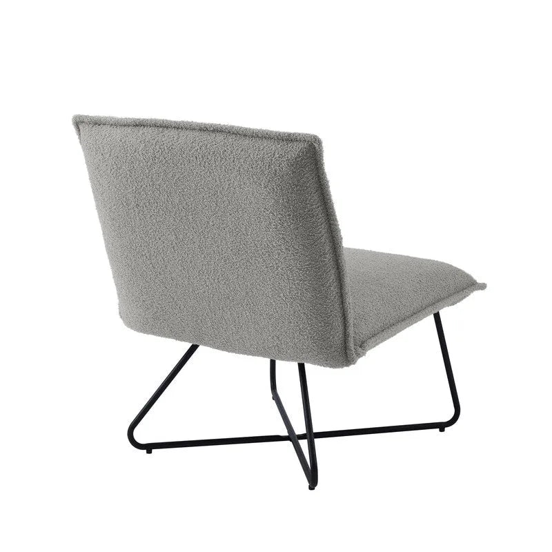 Pillow-Style Accent Chair with Metal Wire Base – Flanged Edge, 6 Fabric Options