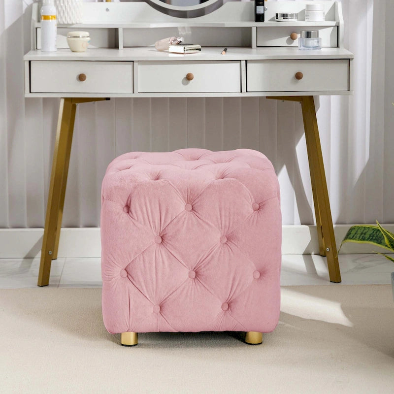 Pouf repose-pieds et siège d'appoint en velours