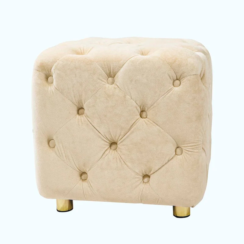 Pouf repose-pieds et siège d'appoint en velours