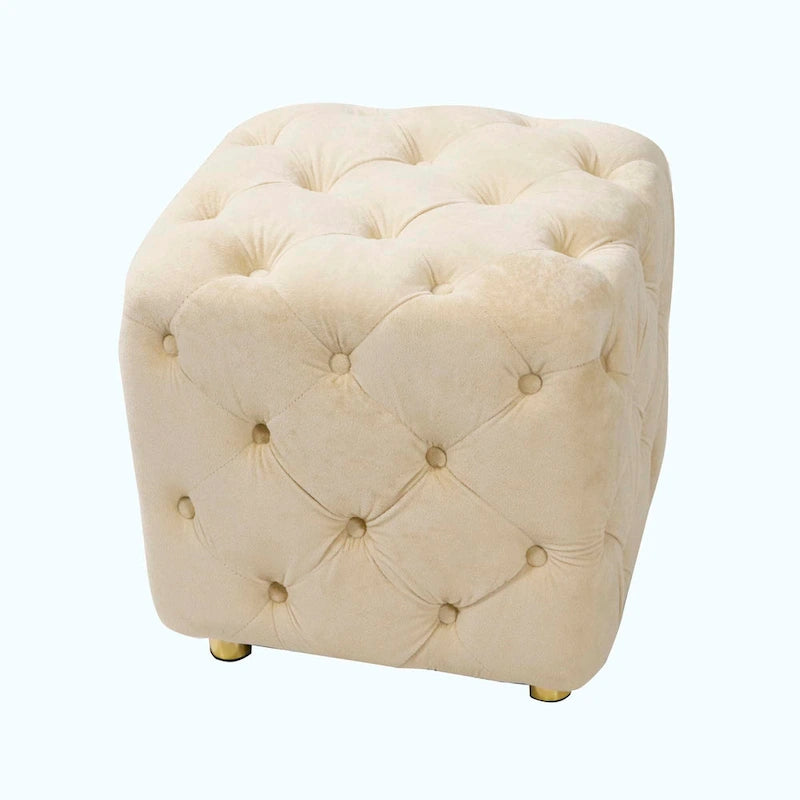 Pouf repose-pieds et siège d'appoint en velours