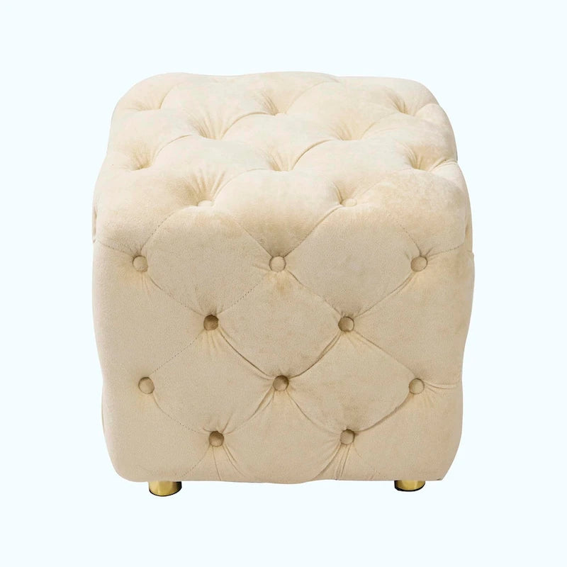 Pouf repose-pieds et siège d'appoint en velours