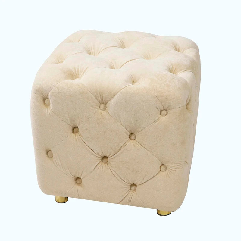 Pouf repose-pieds et siège d'appoint en velours