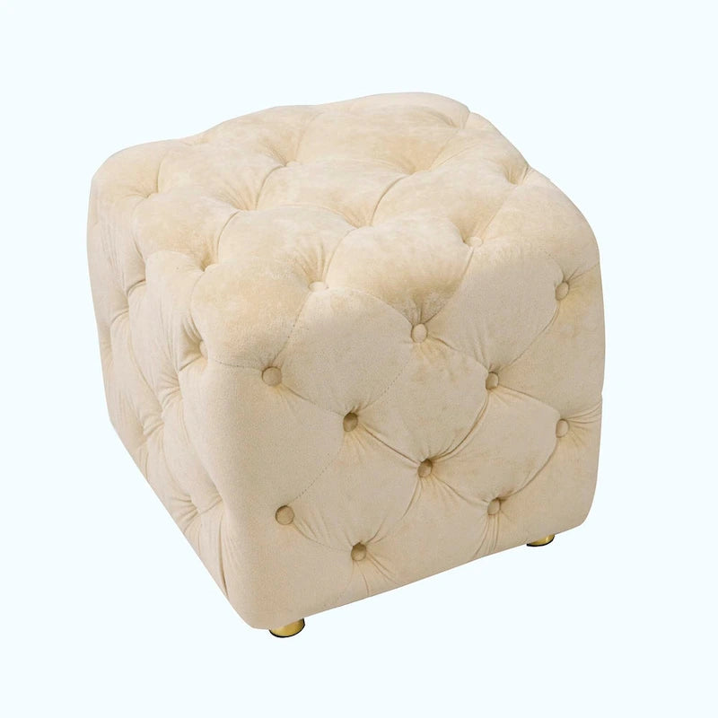 Pouf repose-pieds et siège d'appoint en velours