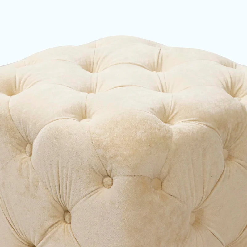 Pouf repose-pieds et siège d'appoint en velours