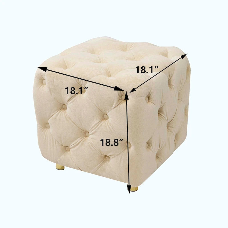 Pouf repose-pieds et siège d'appoint en velours