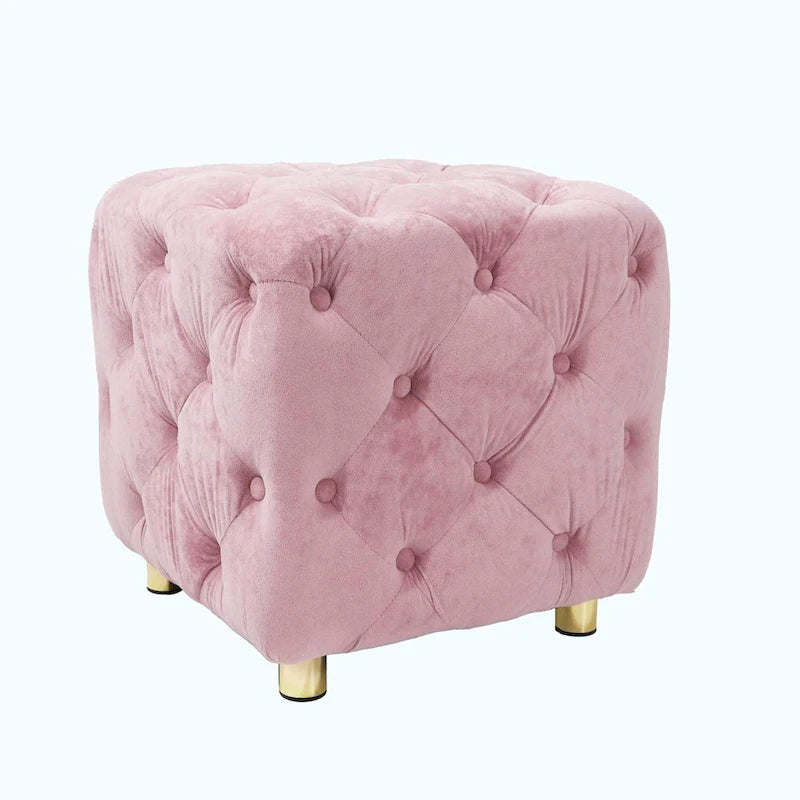 Pouf repose-pieds et siège d'appoint en velours