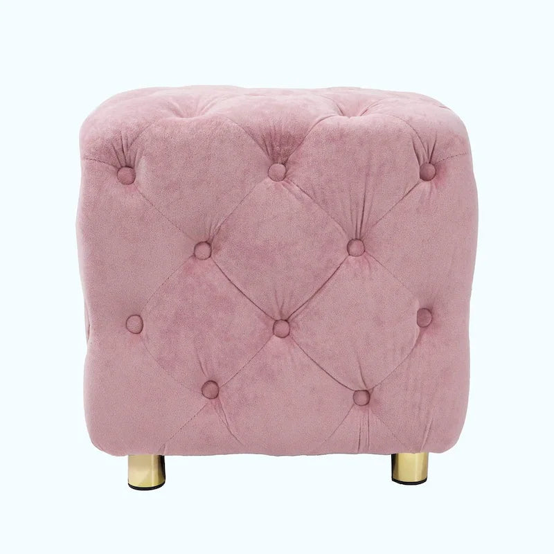 Pouf repose-pieds et siège d'appoint en velours