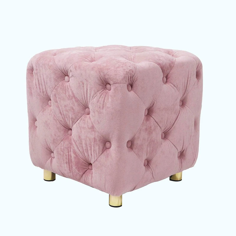 Pouf repose-pieds et siège d'appoint en velours