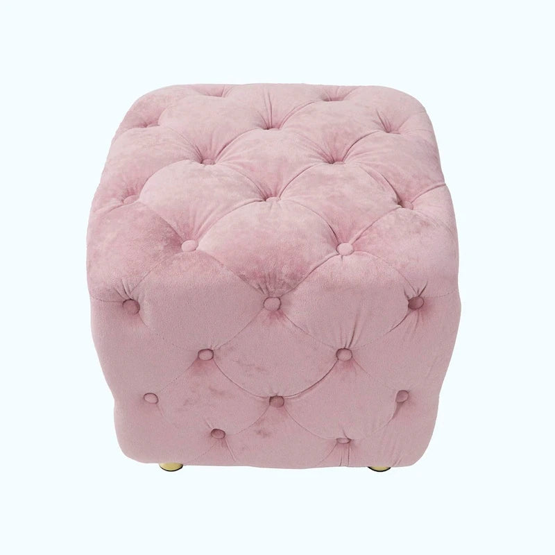Pouf repose-pieds et siège d'appoint en velours