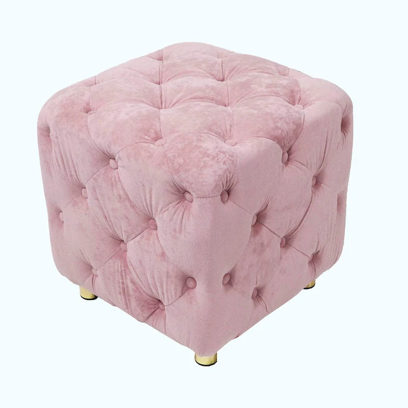 Pouf repose-pieds et siège d'appoint en velours