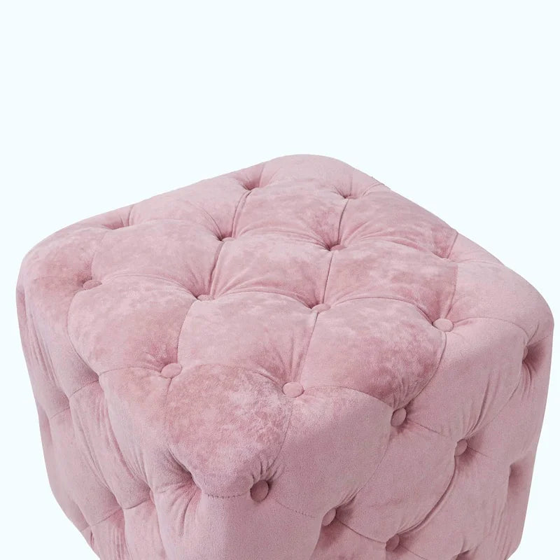 Pouf repose-pieds et siège d'appoint en velours