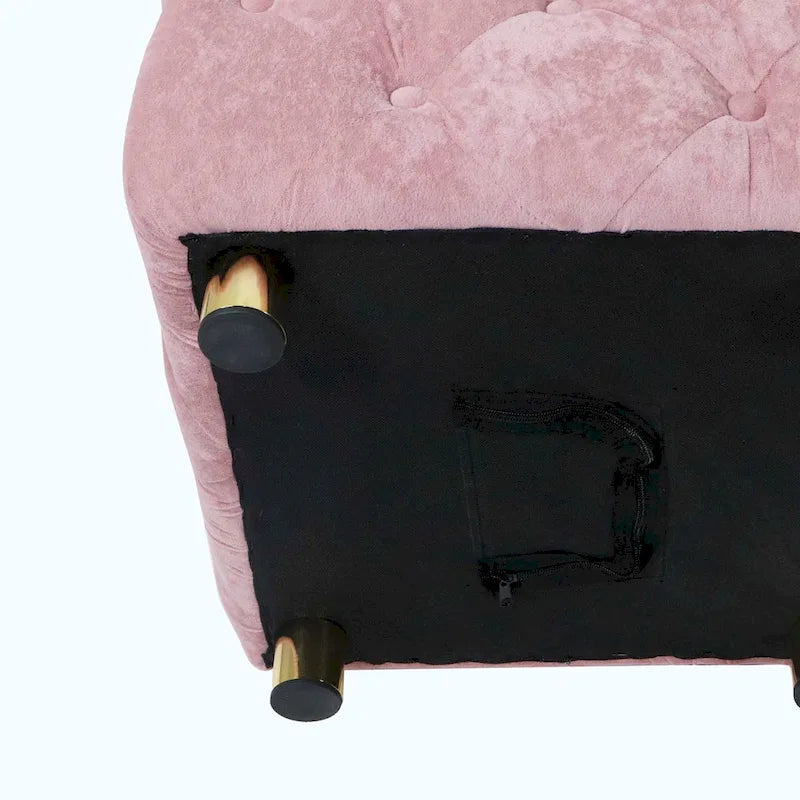 Pouf repose-pieds et siège d'appoint en velours