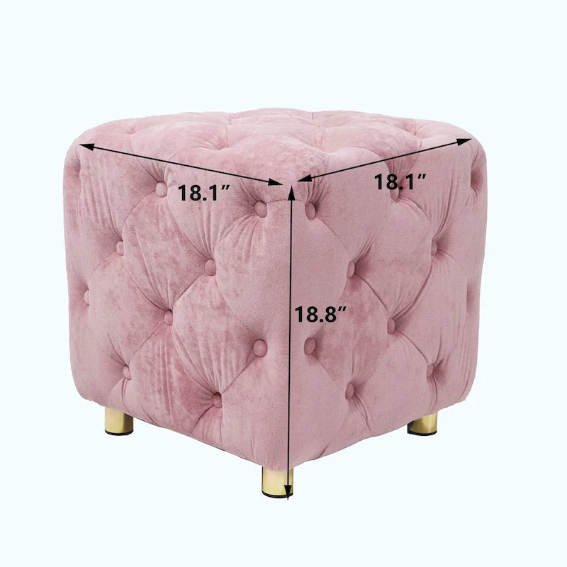 Pouf repose-pieds et siège d'appoint en velours