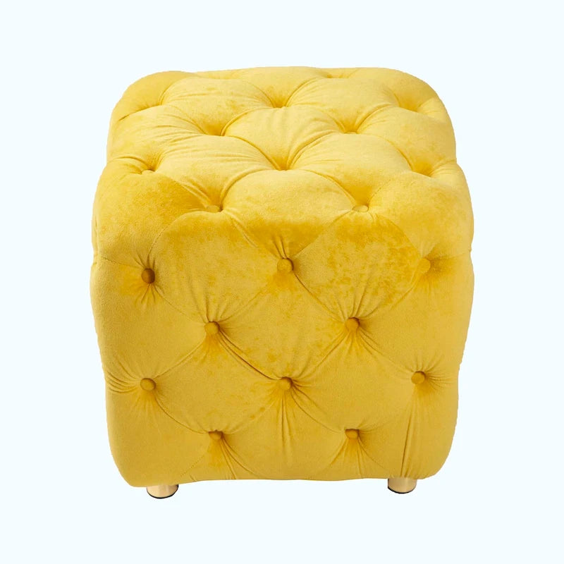 Pouf repose-pieds et siège d'appoint en velours