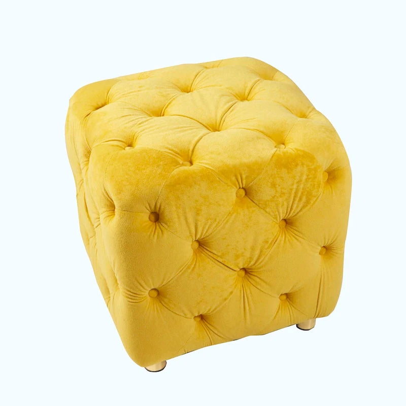 Pouf repose-pieds et siège d'appoint en velours