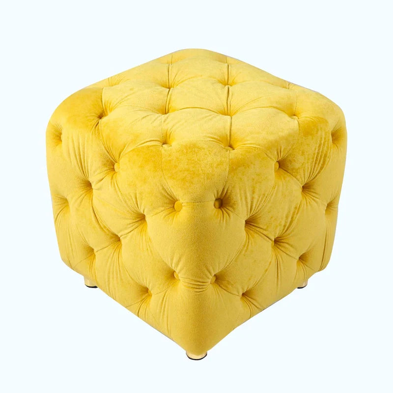 Pouf repose-pieds et siège d'appoint en velours
