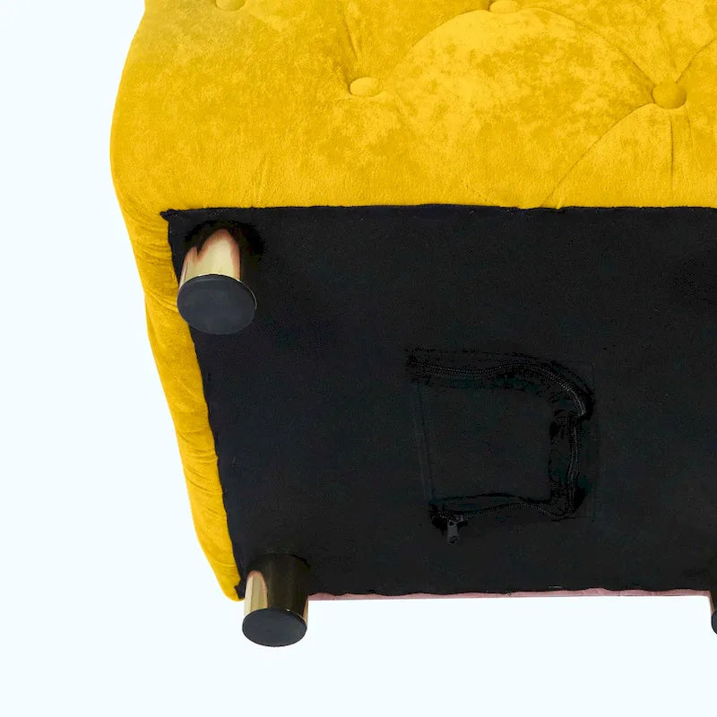 Pouf repose-pieds et siège d'appoint en velours