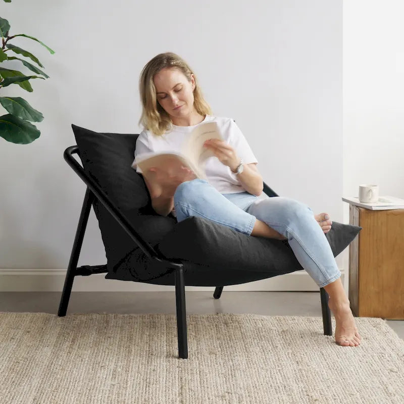 Metal Sling Accent Chair – Foam Cushioned, Multi-Color Options