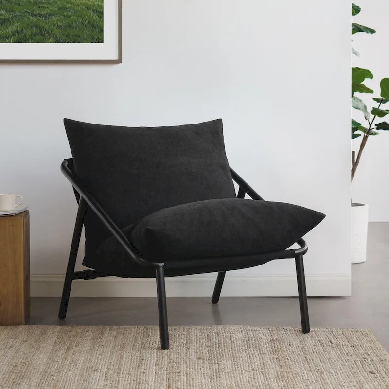 Metal Sling Accent Chair – Foam Cushioned, Multi-Color Options