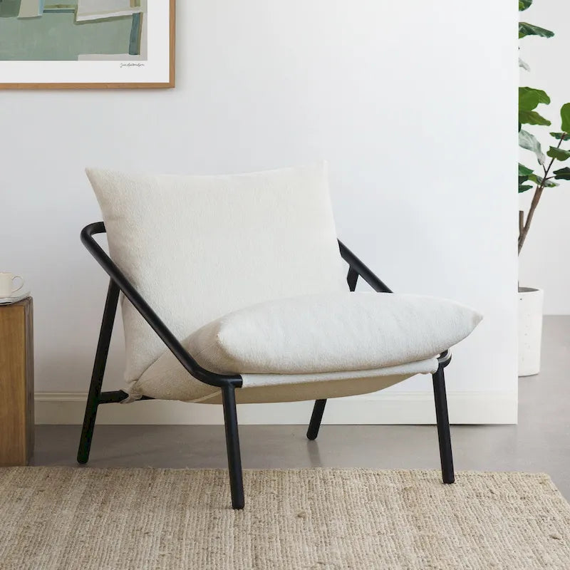 Metal Sling Accent Chair – Foam Cushioned, Multi-Color Options