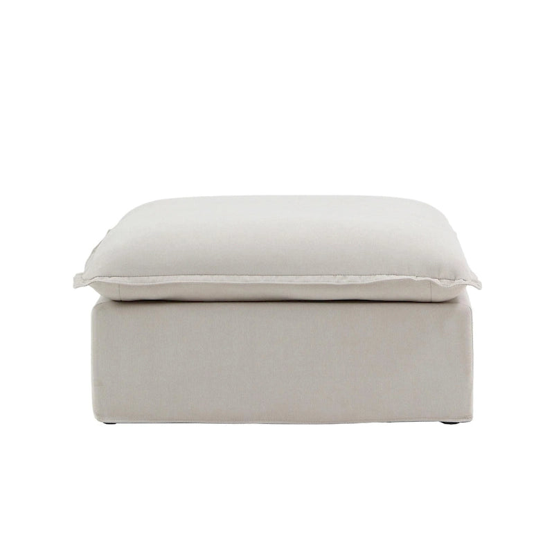 Pouf carré tapissé – Structure en bois massif, housse amovible, 3 coloris